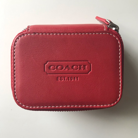 Coach Handbags - red coach small travel jewelry box inside pocket